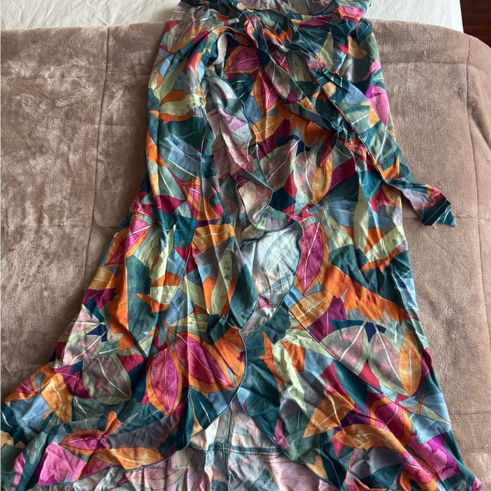 Colorful Leaf Print cover-up